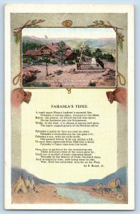 Cody Wyoming WY Postcard Pahaska Tepee The Colonel Cody Memorial Poem c1920's