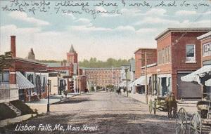 Main Street Lisbon Falls Maine 1907