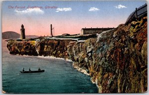 The Europa Lighthouse Gibraltar Boating Cliff View Postcard