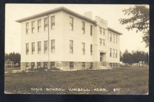 RPPC KIMBALL NEBRASKA HIGH SCHOOL BUILDING 1911 VINTAGE REAL PHOTO POSTCARD