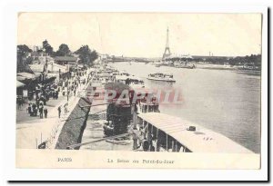 Paris Postcard Old LA Seine at Point du Jour (Beautiful gardener clothing) (b...