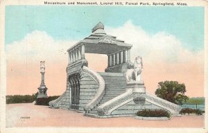 Postcard Mausoleum and Monument Forest Park Springfield MA P33 