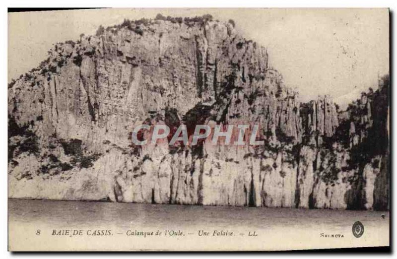 Old Postcard Bay Of Cassis Calanque From I & # 39Oule A Cliff