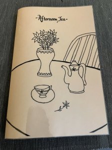 Afternoon Tea laminated paper menu 1980s from John Stone's Inn Ashland MA