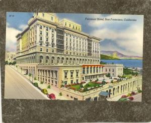 SAN FRANCISCO CA CALIF FAIRMONT HOTEL 1940s Postcard
