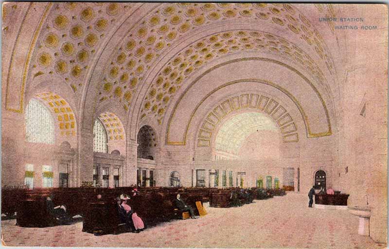 Postcard TRAIN STATION SCENE Washington District of Columbia DC AO0364