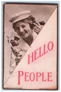 St. Paul Minnesota MN Postcard Pretty Woman Telephone Hello People 1911 Antique