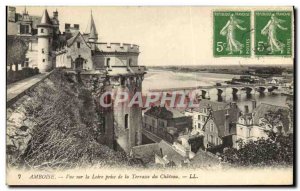 Old Postcard Amboise View On The Loire De la Terrasse Du Chateau