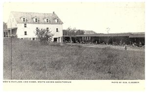 Men's Pavilion & Kiosk White Haven Sanatorium B & W Postcard 1917