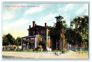 1913 Morgan County Court House, Martinsville Indiana IN Posted Postcard