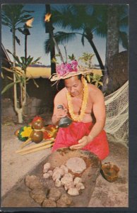 America Postcard - Hawaii - Poi Pounding at Kona Inn   RS12212