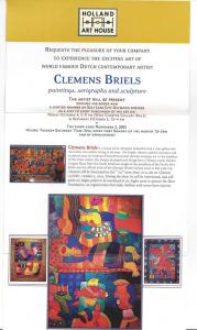 West Chester PA Clemens Briels Art Exhibit Invitation 2002