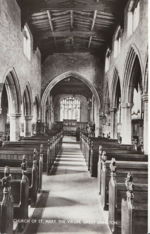 Northamptonshire Postcard - Church of St Mary - Great Brington - RP - Ref U4260