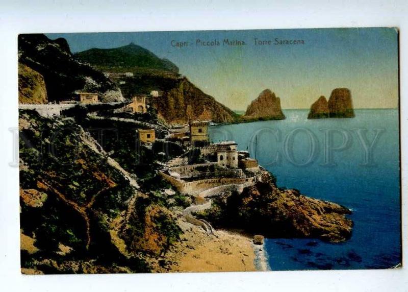 190850 ITALY CAPRI Piccola Marina Vintage RPPC 1912 year