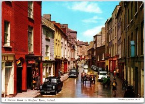 A Narrow Street In Wexford Town Ireland Buildings Apartments Cars Postcard