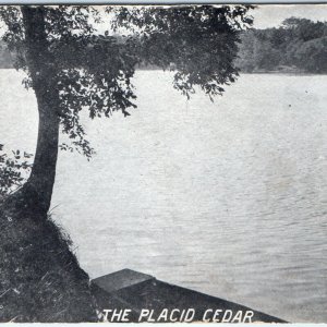 c1900s UDB Waterloo, IA The Placid Cedar River Boat Photo Litho Postcard A62