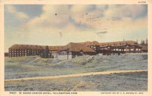 Grand Canyon Hotel Yellowstone Park 1931 Postcard by J.E. Haynes Wyoming Post