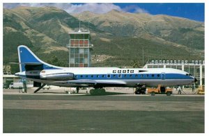 Saeta Ecuador Caravelle HC at Quito 1975 Airplane Postcard