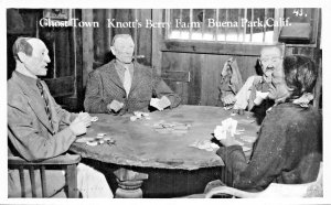 BUENA PARK CALIFORNIA~KNOTTS FARM GHOST TOWN-MEN-CARDS-POKER~REAL PHOTO POSTCARD