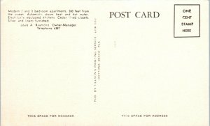 1940s Silver Beach Apartments Daytona Beach FL Postcard