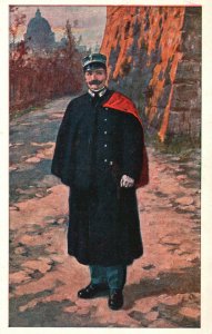 Vintage Postcard 1920's Italian Gendarme in Tenuta Invernale Winter Outfit Italy