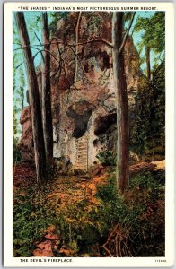 The Shades- Indiana's Most Picturesque Summer Resort Devil's Fireplace Postcard