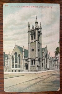 Vintage Postcard 1909 St. Paul's Reformed Church, Lancaster, PA