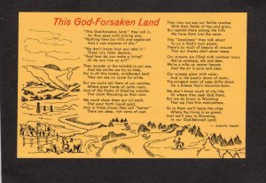 This God Forsaken Land Poem Juanita Leach Postcard Wyoming WY