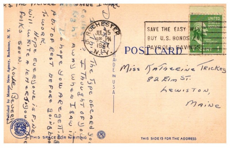 New York  Rochester LARGE LETTER