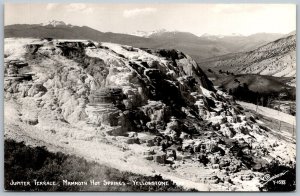 Yellowstone National Park Montana 1950s RPPC Real Photo Postcard Jupiter Terrace