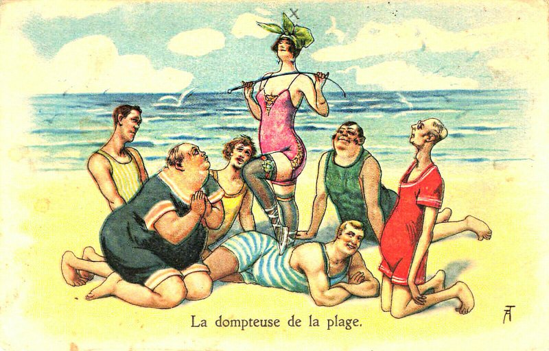 The Tamer of The Beach Dominatrix Thiel Artist Postcard