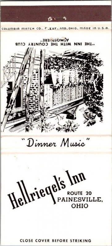 Vintage Matchbook Cover Hellriegel's Inn PAINESVILLE, OHIO MB22