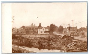 1913 House Wreckage View Flood Disaster Middletown Ohio OH RPPC Photo Postcard