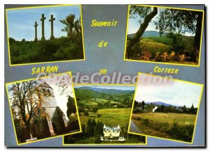Postcard Modern Sarran Calvary Autumn In The Church Correze Chateau De Bity