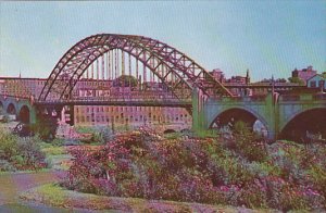 Notre Dame Bridge and Amoskeag Industries In Background Manchester New Hampshire