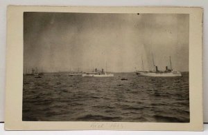 RPPC 1913 German Naval Ships at Keil Germany Real Photo Pre War Postcard A9