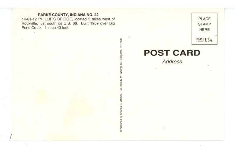 IN - Parke County. Phillips Covered Bridge