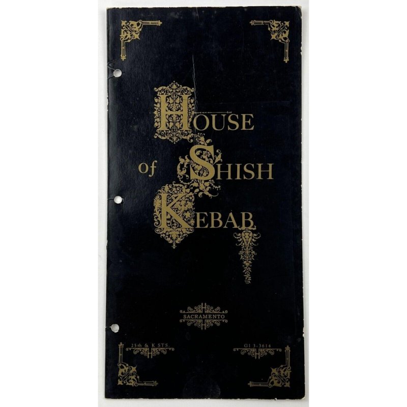 Vintage ~ House of Shish Kebab ~ Restaurant Menu ~ Sacramento California