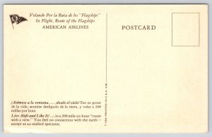 Transportation~Plane~View Out Window On American Airlines~Vintage Postcard