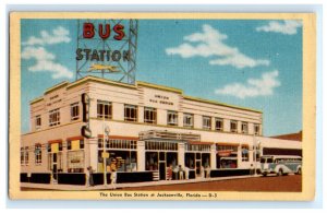 Union Bus Station Greyhound Jacksonville FL Florida Postcard (FQ3)