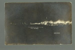 Bonanza OREGON RPPC c1910 FIRE AT NIGHT Disaster FLAMES nr Klamath Falls Dairy