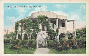 KEY WEST FLORIDA~HOME BUILT OF CORAL ROCK~ANTIQUE VINTAGE POSTCARD