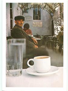 Greece Neptune Cafe Disco Cup of Coffee Boat for Rent Volcano  Postcard # 8610