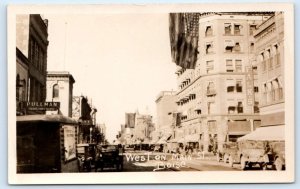 RPPC BOISE, Idaho ID ~ View West on MAIN STREET Scene 1910s-20s Postcard