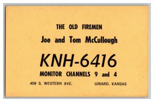 Postcard QSL Radio Card From Girard Kansas KNH-6416