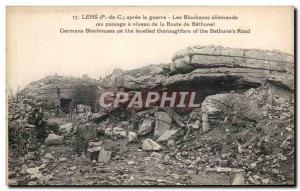 Old Postcard Lens prewar German Blockaus Army at the Bethune road