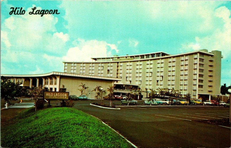 Hilo Lagoon Hotel Hilo Hawaii HI 1960s Cars UNP Dexter Press Chrome Postcard