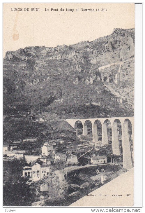 GOURDON, Alpes Maritimes, France, 1900-1910's; Le Pont Du Loup Et Gourdon, Li...