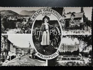 Old RP - Welsh Greetings from WELSHPOOL, Multiview - ALL IMAGES SHOWN