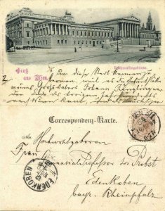 austria, VIENNA WIEN, Reichsrathsgebäude Parliament (1897) Postcard